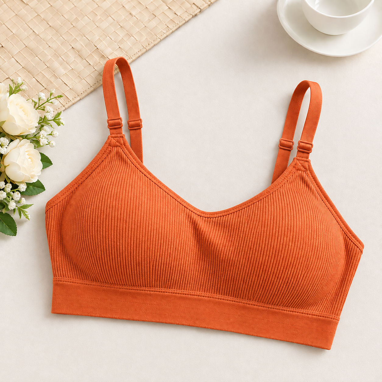 Women’s Seamless Ribbed Comfort Bra – Wireless Everyday Bralette - Image 5