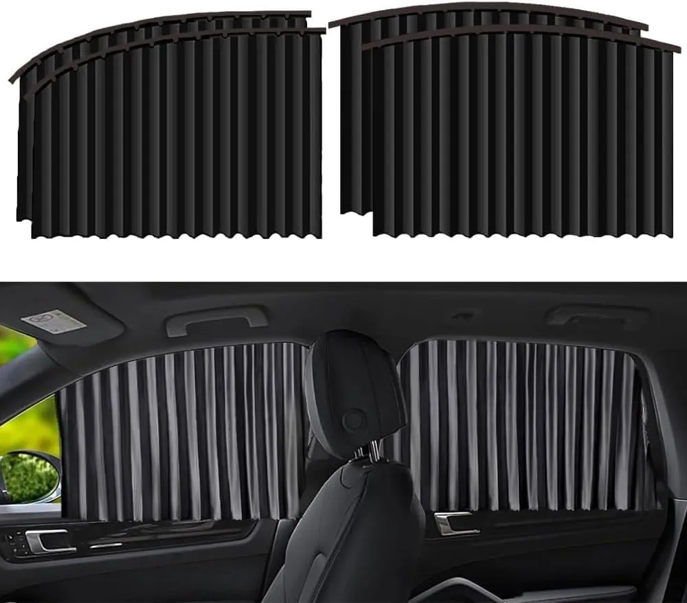 Car Window Curtain – Premium Quality Ultimate UV Protection and Adjustable Fit for All Cars 2 Pcs & 4 Pcs Set - Image 2