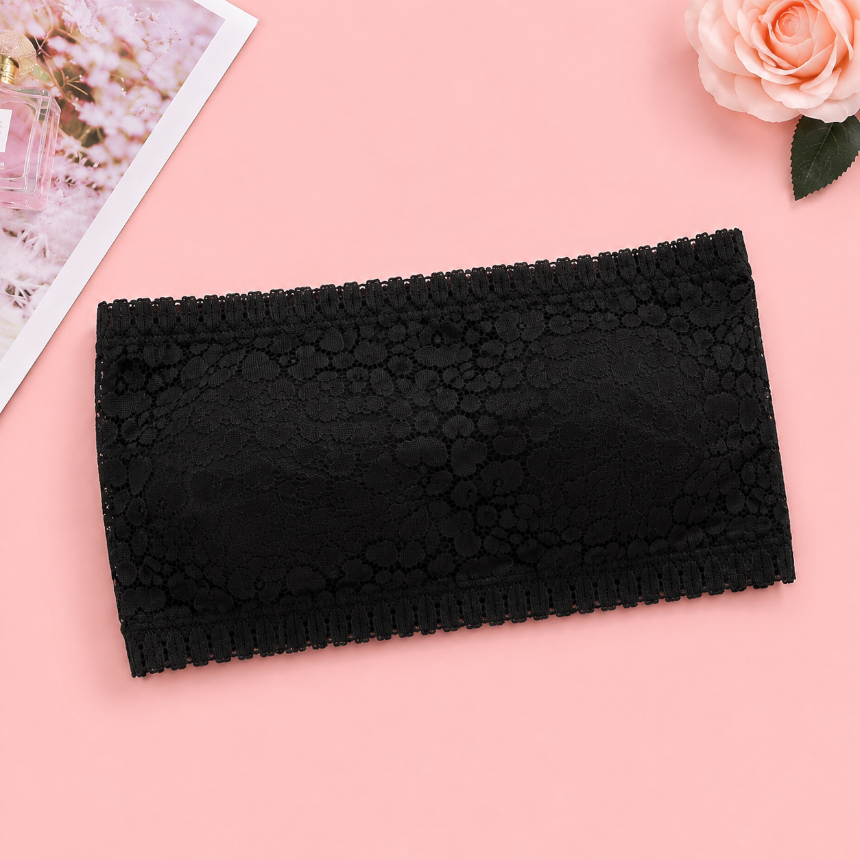 Women’s Lace Bandeau Bra – Strapless Tube Top Bra - Image 3