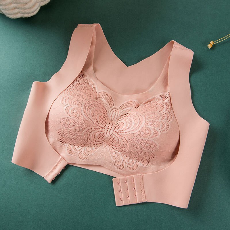 Women’s Seamless Lace Front Closure Bra – Wireless Full Coverage Comfort Bra - Image 4