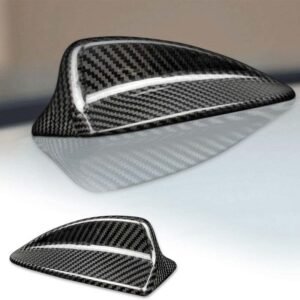 Carbon Fiber Car Shark Fin Antenna Cover Radio Signal Black (7.6”)
