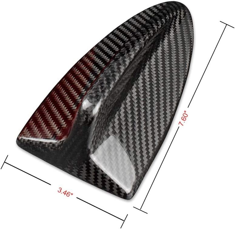 Carbon Fiber Car Shark Fin Antenna Cover Radio Signal Black (7.6”) - Image 2