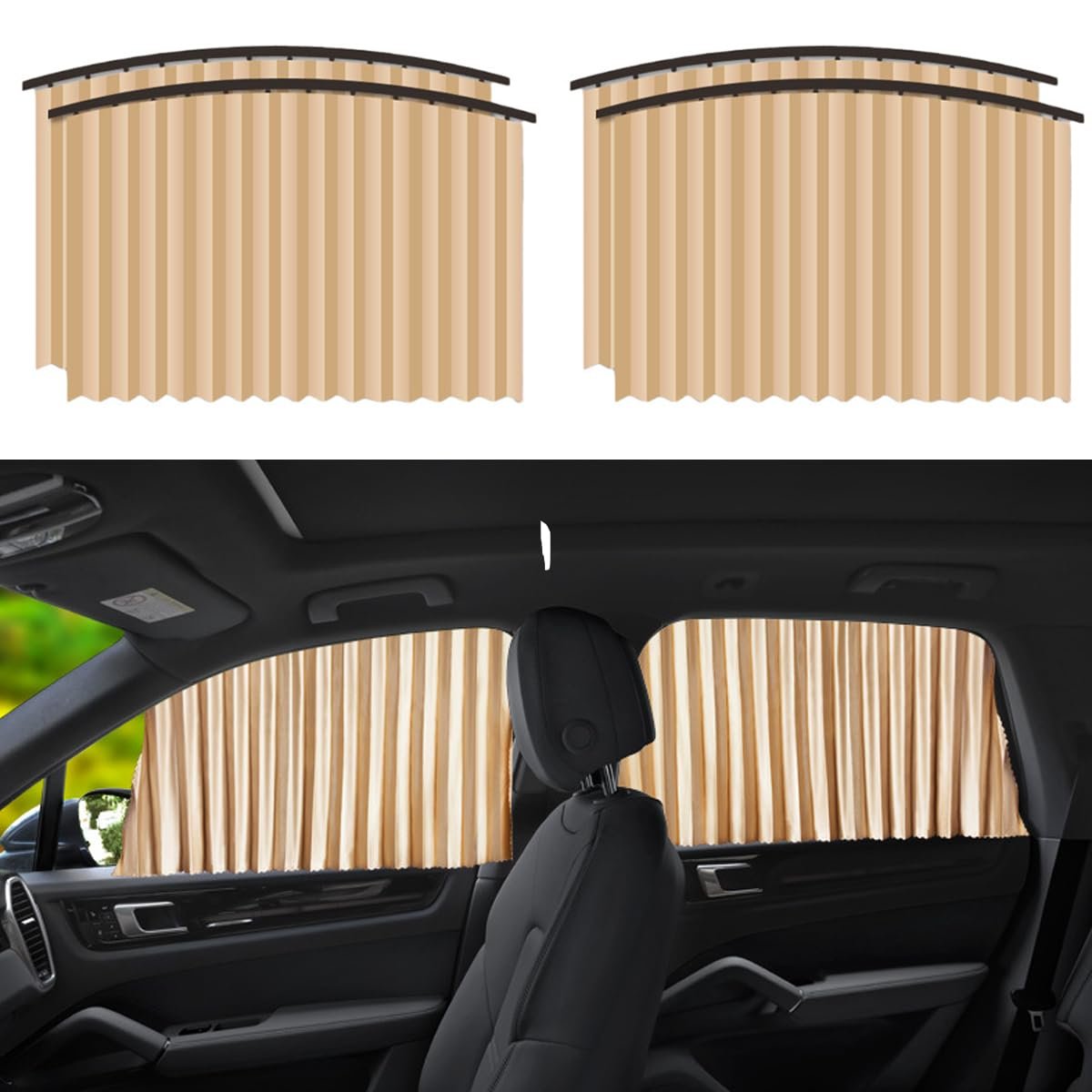 Car Window Curtain – Premium Quality Ultimate UV Protection and Adjustable Fit for All Cars 2 Pcs & 4 Pcs Set - Image 3