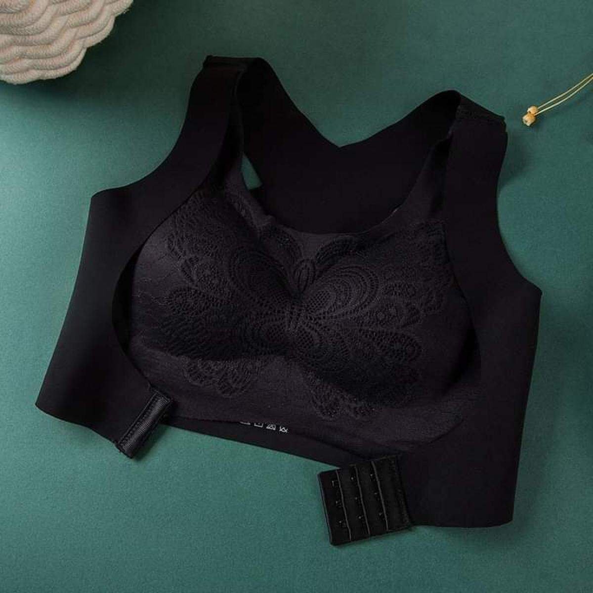 Women’s Seamless Lace Front Closure Bra – Wireless Full Coverage Comfort Bra - Image 2