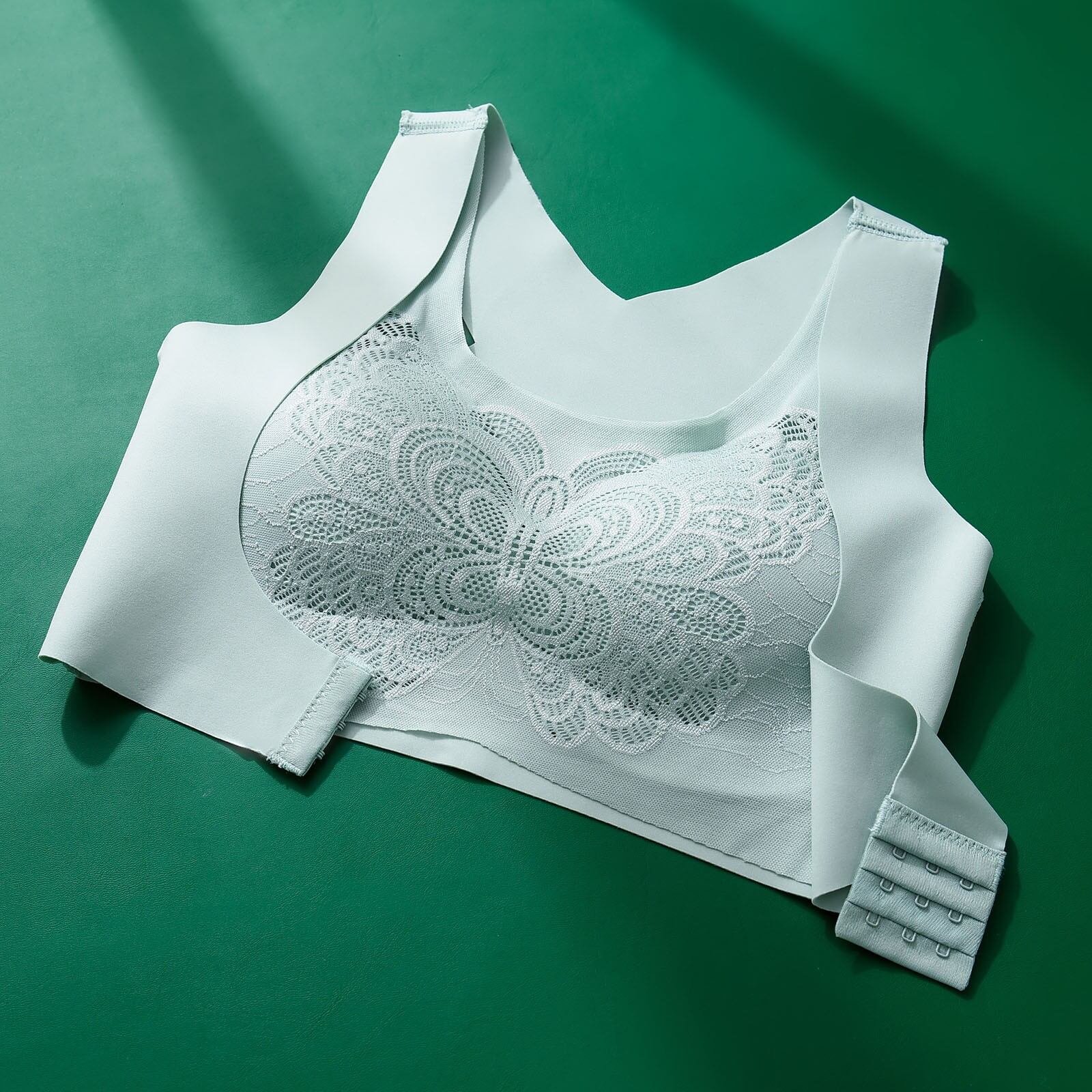 Women’s Seamless Lace Front Closure Bra – Wireless Full Coverage Comfort Bra - Image 5