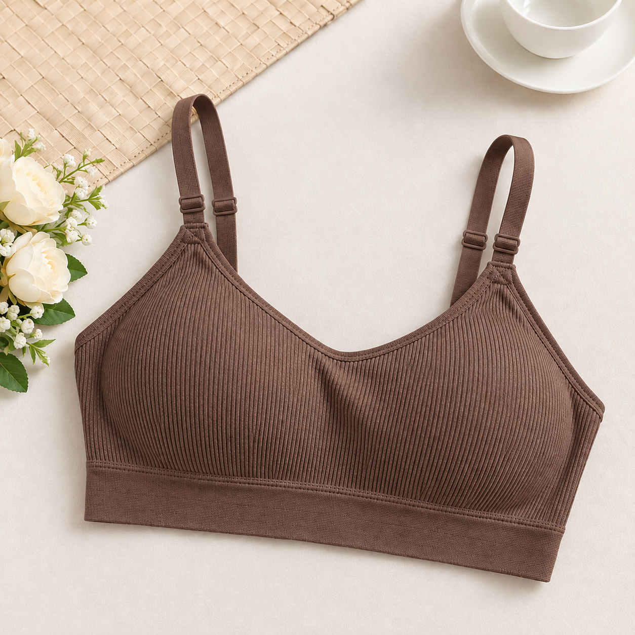 Women’s Seamless Ribbed Comfort Bra – Wireless Everyday Bralette - Image 4
