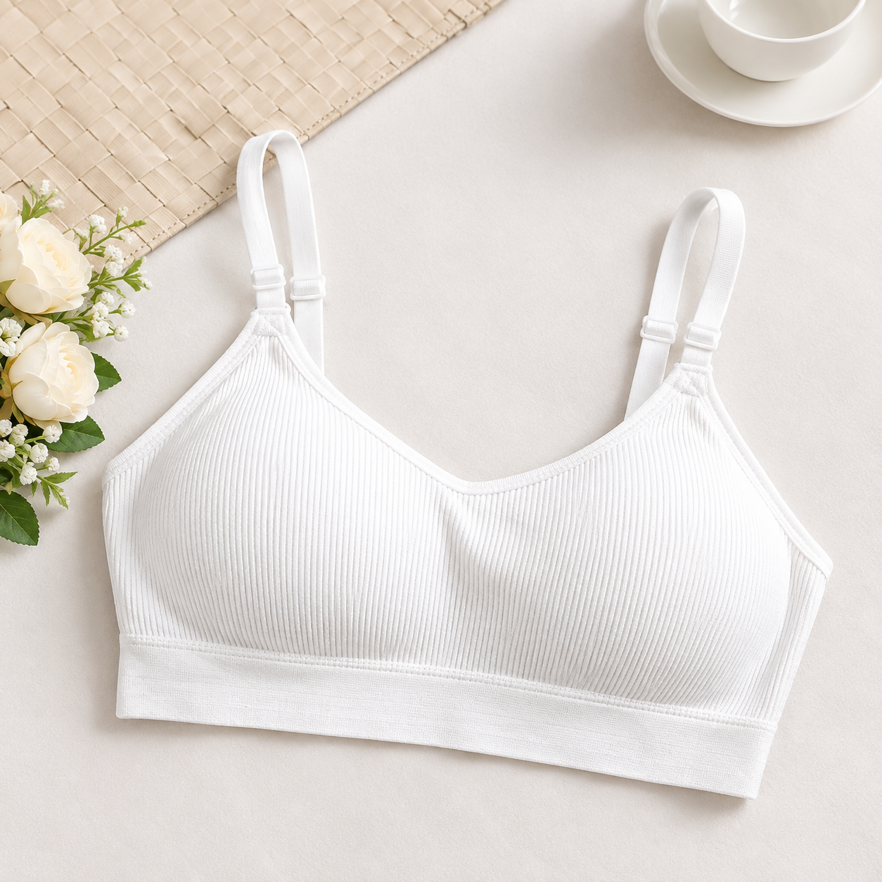 Women’s Seamless Ribbed Comfort Bra – Wireless Everyday Bralette - Image 2