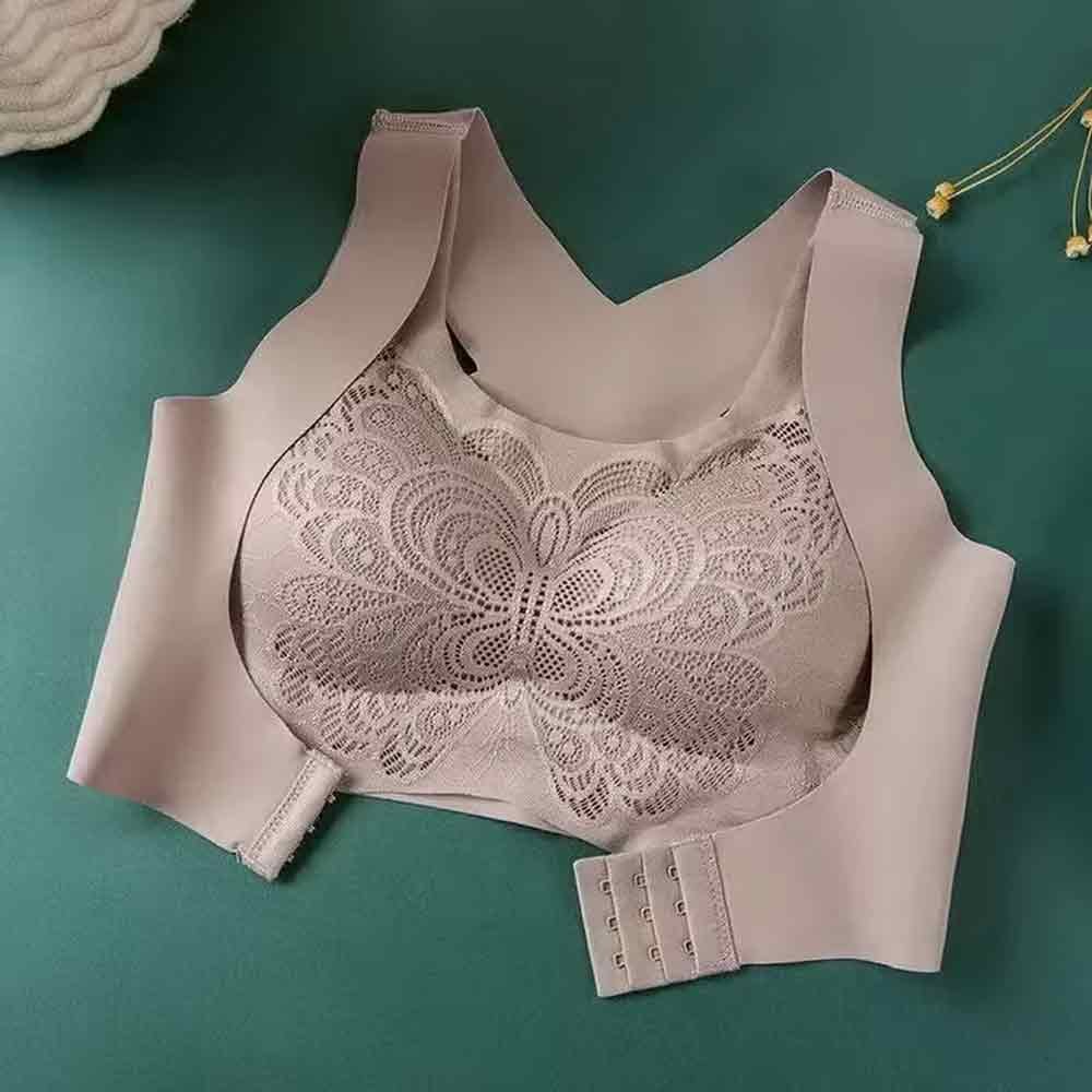 Women’s Seamless Lace Front Closure Bra – Wireless Full Coverage Comfort Bra - Image 6