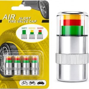 Air Pressure Alert Valve Caps for Tyres (Set of 4)