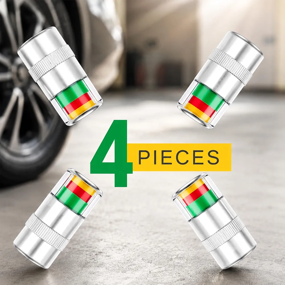 Air Pressure Alert Valve Caps for Tyres (Set of 4) - Image 3
