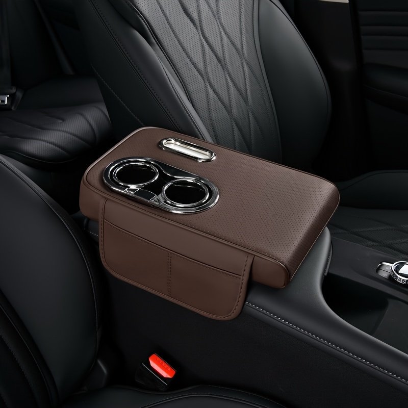 Multifunctional Car Center Console Armrest Tissue Box with Cup Holder – Premium Car Organizer - Image 5