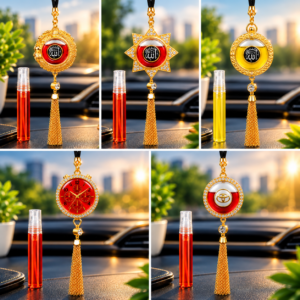 Car Air Freshener Arabic Trending Pendant – Premium Golden Design